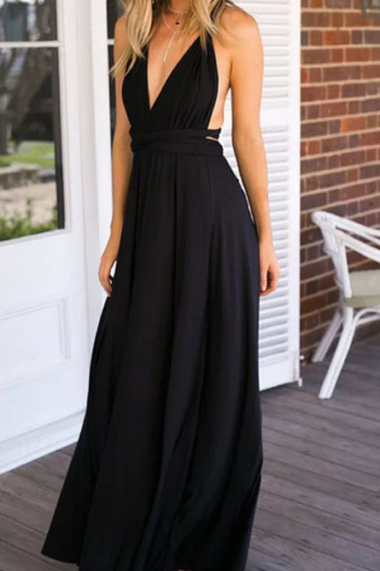 Versatile outfits to transition from day to night   Multi-wear Strappy Backless Maxi Dress