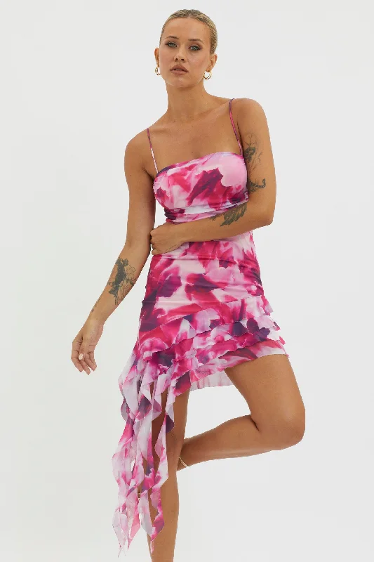 Trendsetting women’s clothing for fashion lovers   Envious Ruffle Trim Mini Dress Pink
