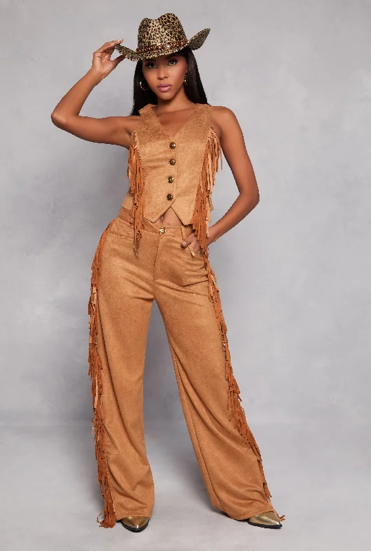 Refresh your wardrobe with high-quality women’s fashion   Faux Suede Fringe Vest