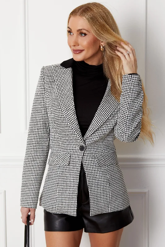 Regina Houndstooth Blazer w/Belt