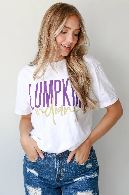 Refresh your wardrobe with high-quality women’s fashion   White Lumpkin Indians Tee