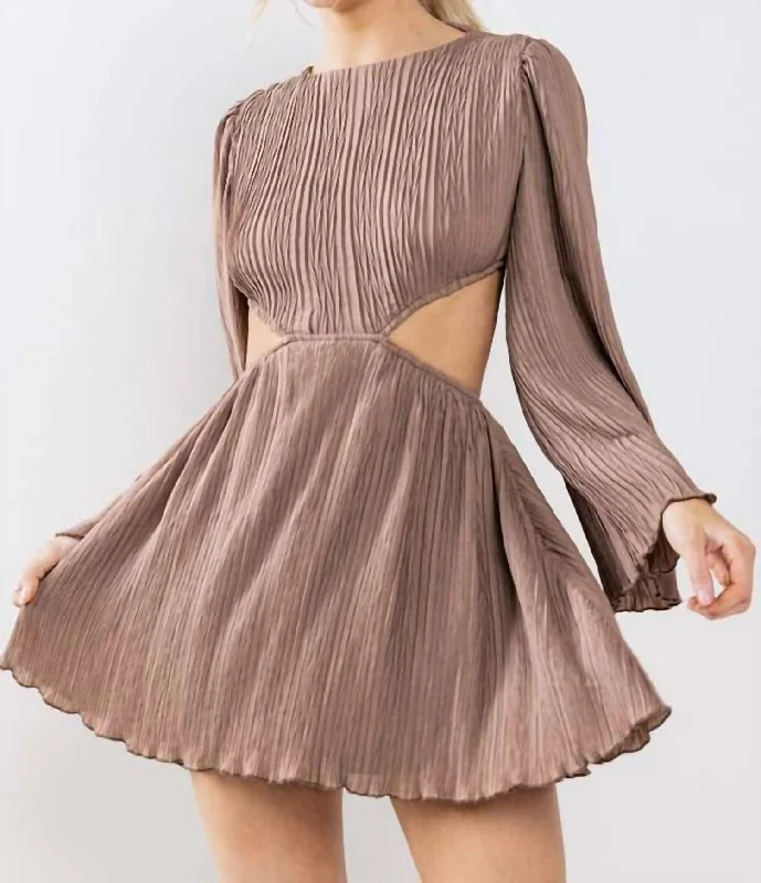 Bold fashion choices for the confident woman   Sparking Rumors Cutout Dress In Mocha