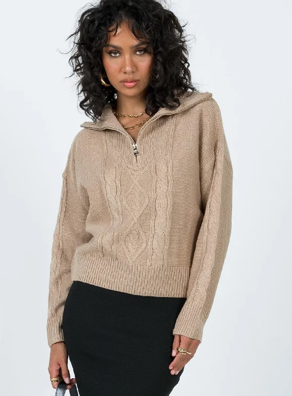 Sommers Quarterzip Sweater Beige